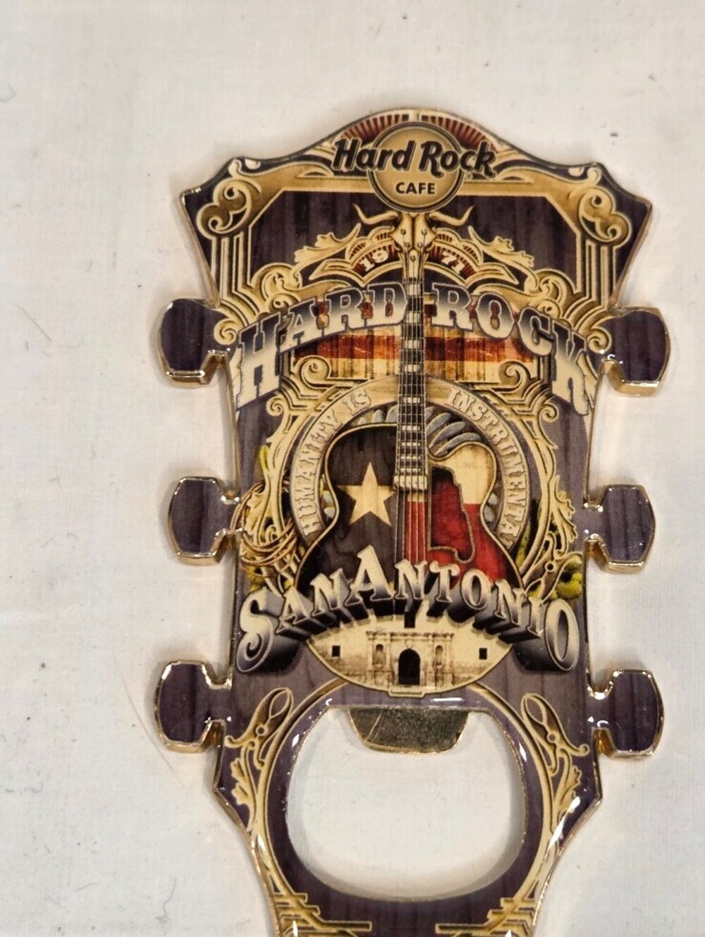 Hard Rock Cafe San Antonio Guitar Head Bottle Opener Magnetic